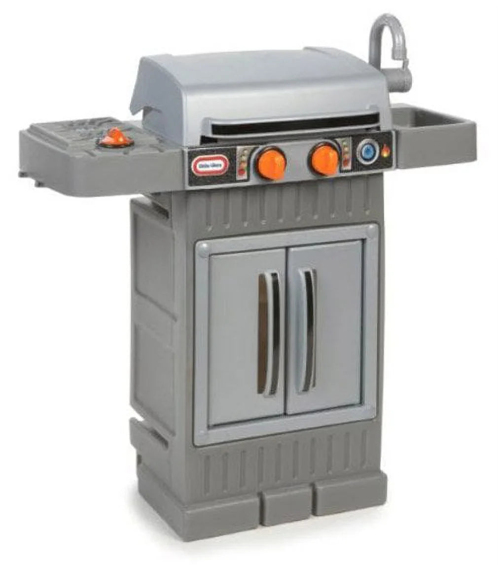 For 3 Kitchen Toddlers 'n Grow Tikes 4+ Kids BBQ 8-Piece Little Toys Playset, Ages Pretend Boys 2 Gray, Girls Grill Play Cook