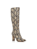 Aqua Leather Medium Beige Maria Womens Knee-High Heel 7.5 Boots Block