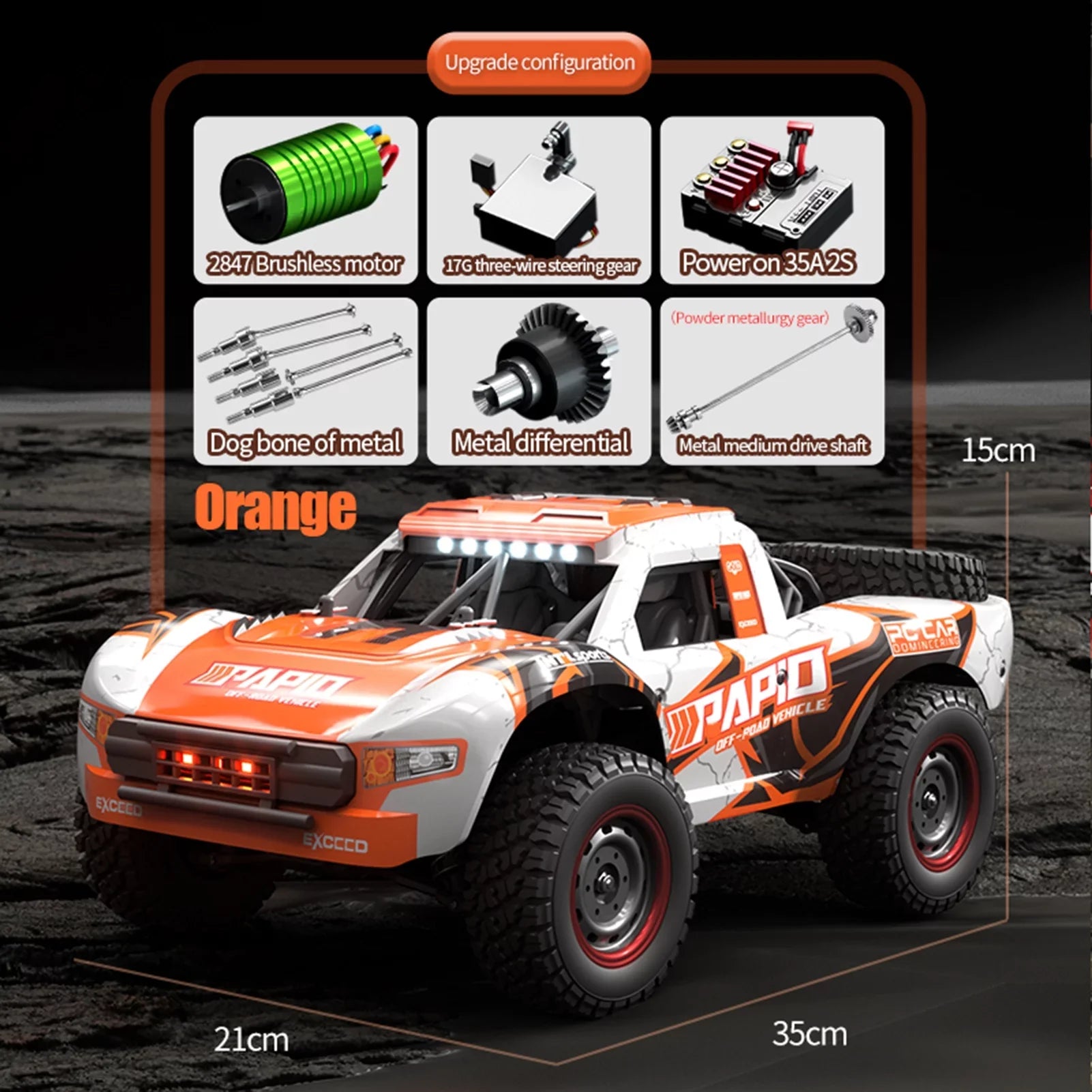 4WD 2.4GHz Pinnaco Truck Off-road Control Remote Proportional 70km/h Car Speed Brushless