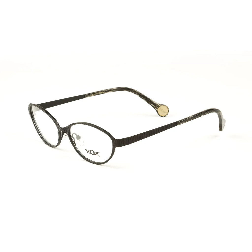 54mm Women's Semi-Oval Eyeglass Vaki Black Frames