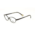 54mm Women's Semi-Oval Eyeglass Vaki Black Frames