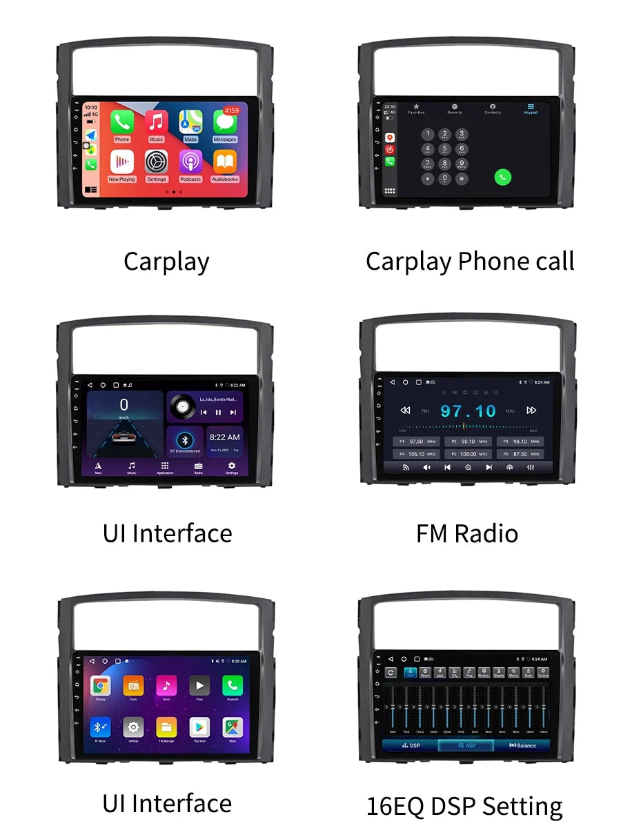 Auto V90 With 2014 Screen Radio Pajero Android Navi 2006 Car For Mitsubishi GPS Carplay V80 Stereo 4 - Android