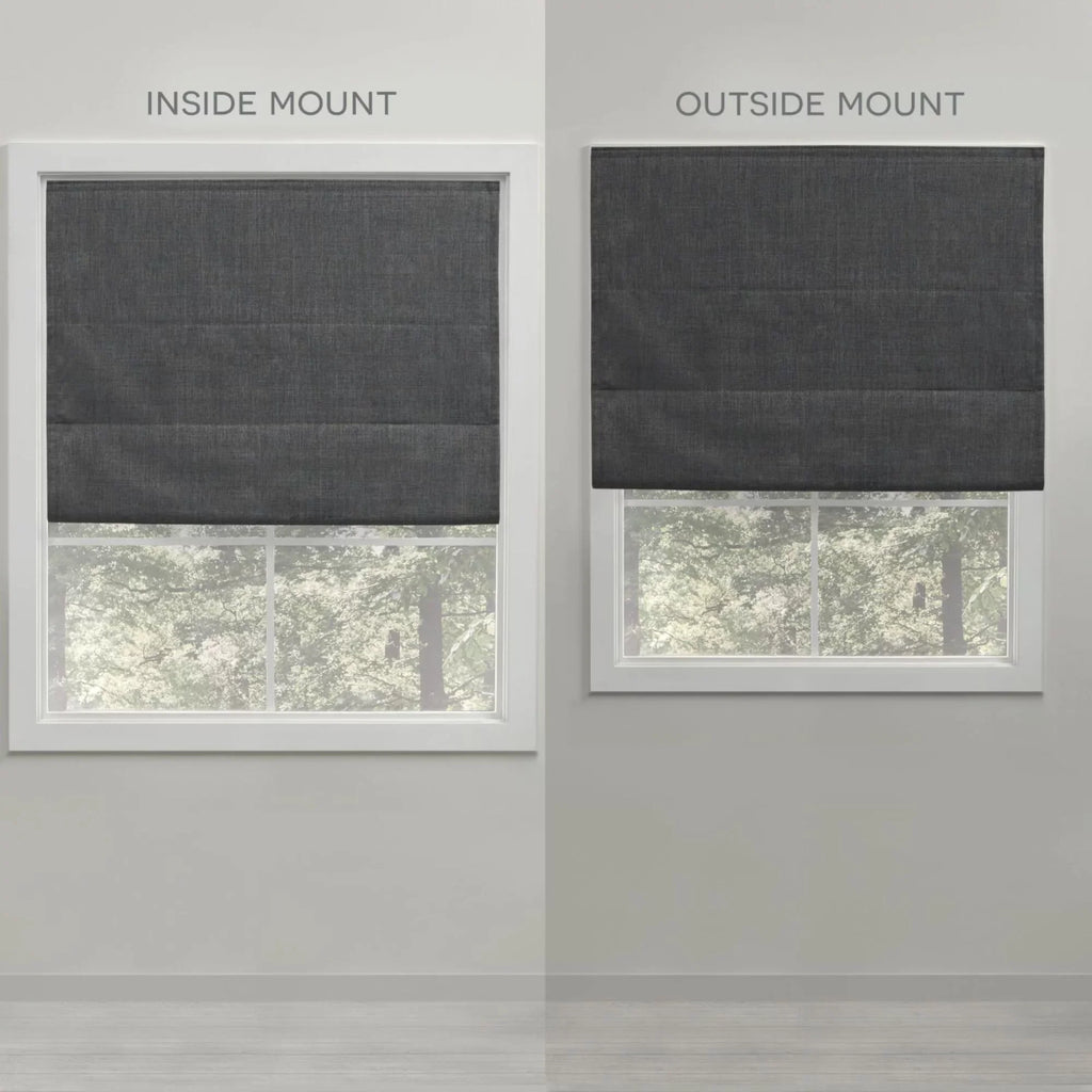 Shade, Total Blackout Exclusive Blue 23"x64", Roman Slate Home Esme