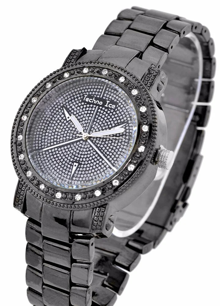 Case Big Watch Techno Business Ice 50mm Clubbing Gunmetal Mens