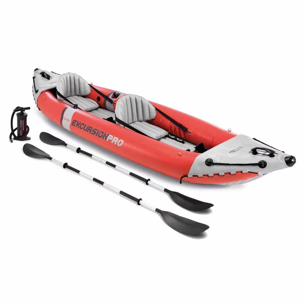 Red Pump, Pack) with (3 Oars Excursion 2 Pro Person Kayak Inflatable & Vinyl