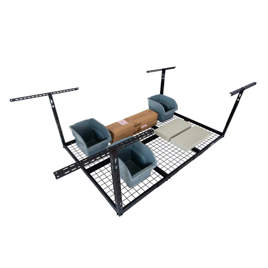 Rack Adjustable Steel Ceiling x System, Black 72 Storage 48 Garage Inch