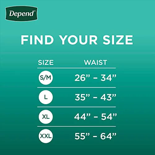 Depend Depend (Formerly Underwear Fit-Flex), Disposable, Men 26 Protection Maximum, Count, Packaging Grey, May Adult Incontinence for Fresh Extra-Large, Vary