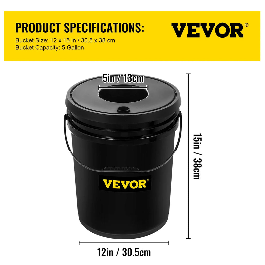Leafy Hydroponic 5-Gallon, Stone System liquid VEVOR Grow Vegetables Pump, DWC & Indicator with for Kit, Level Air Indoor/exterior 4-Bucket