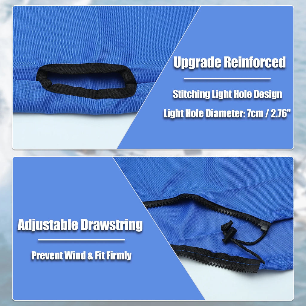 Blue Canvas Light with Bow Hole 600D W Polyester for 91"-96" 3 4 Top Vessel Boot Storage Bow Bimini