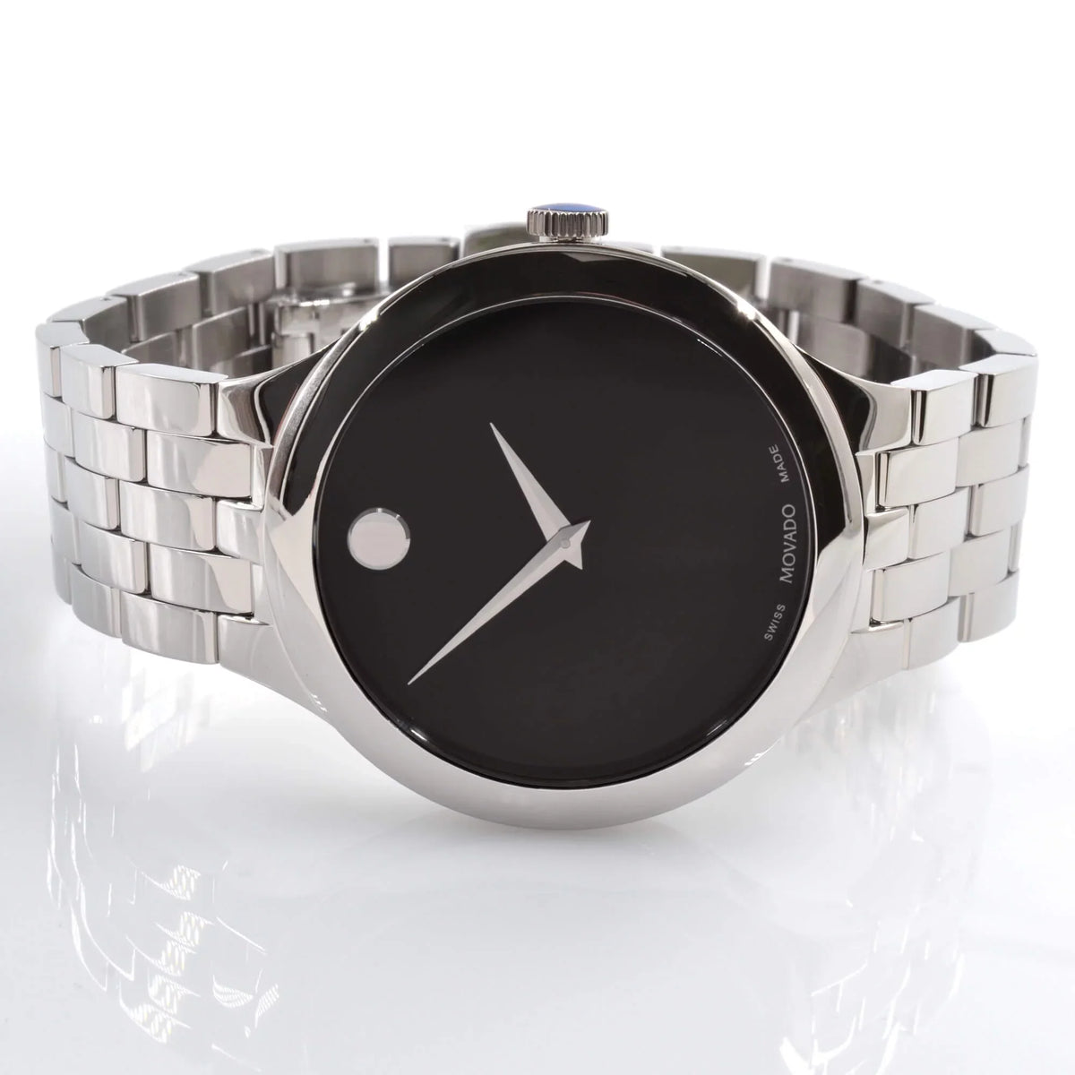 Veturi Movado 0607415 Tone Black Silver Case Dial Watch Unisex