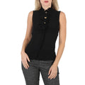 Black Silk 38 Sleeveless Shirt, dimension Ladies (US dimension 4) Ruffle-Trim Moschino Brand