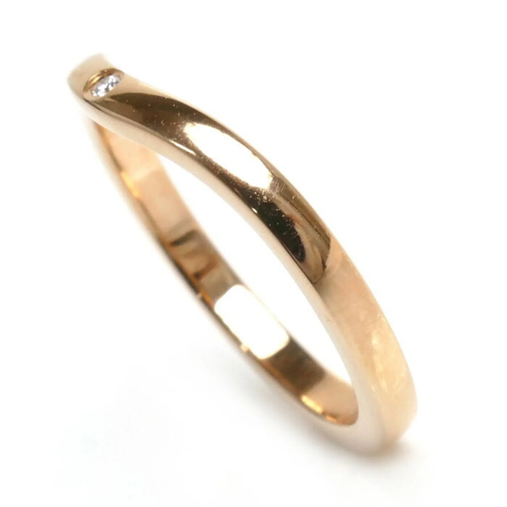 3PD Women's Wedding CARTIER K18PG Pink Pre-Owned 49 9 Ballerina Diamond dimension Ring Curve Gold B4098649 2.4g (Good)