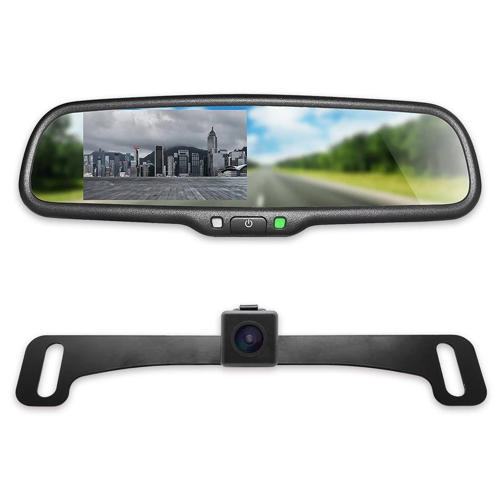 Car with 4.3” Screen Fit - + Camera Tailgaters View for 170° Moistureproof Universal Mirror Enhanced Backup Kit Rear Safety Master