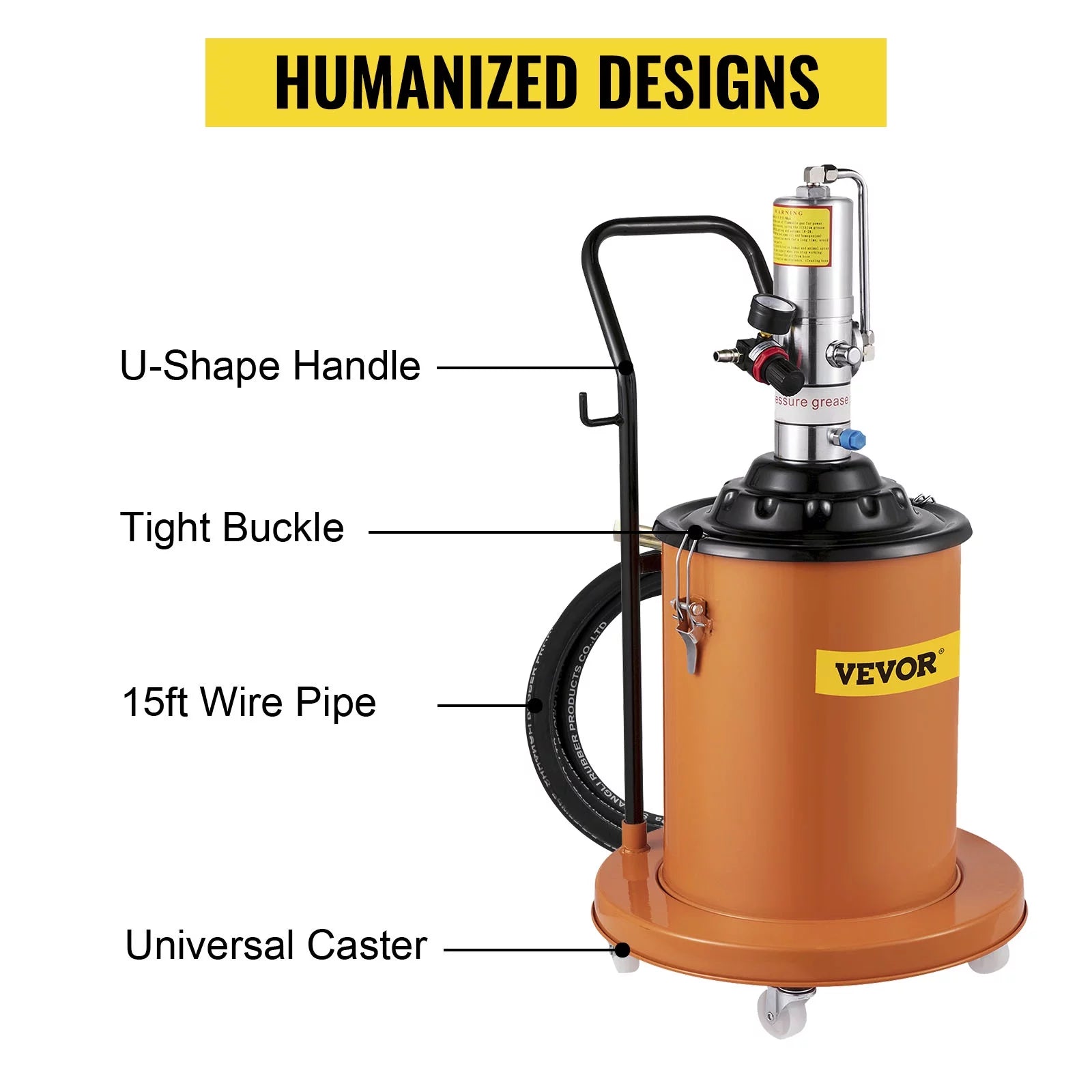 High Pressure 5 Air Pump Filler Compressed Injector Gallon Pneumatic Grease