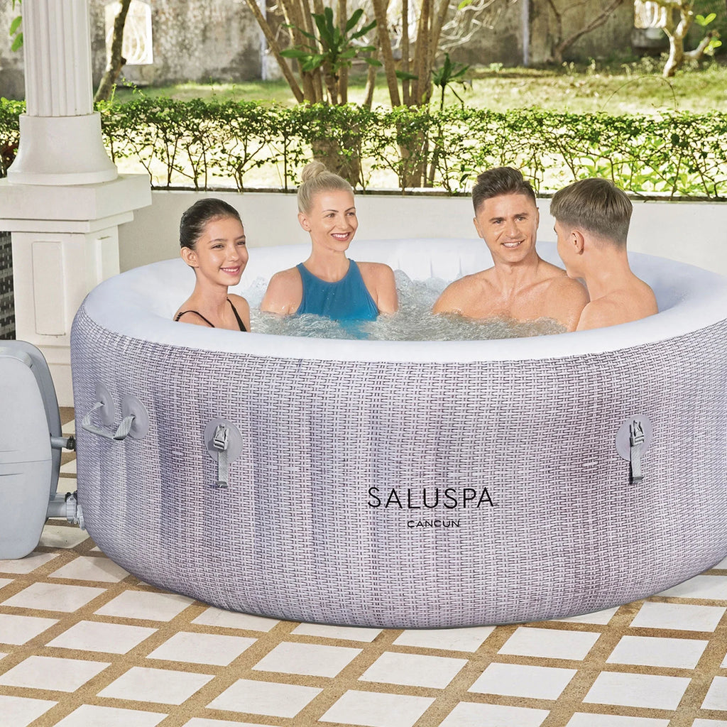 Spa Pillows Hot Cancun Inflatable Seat Bestway w/2 SaluSpa SaluSpa & 2 Tub