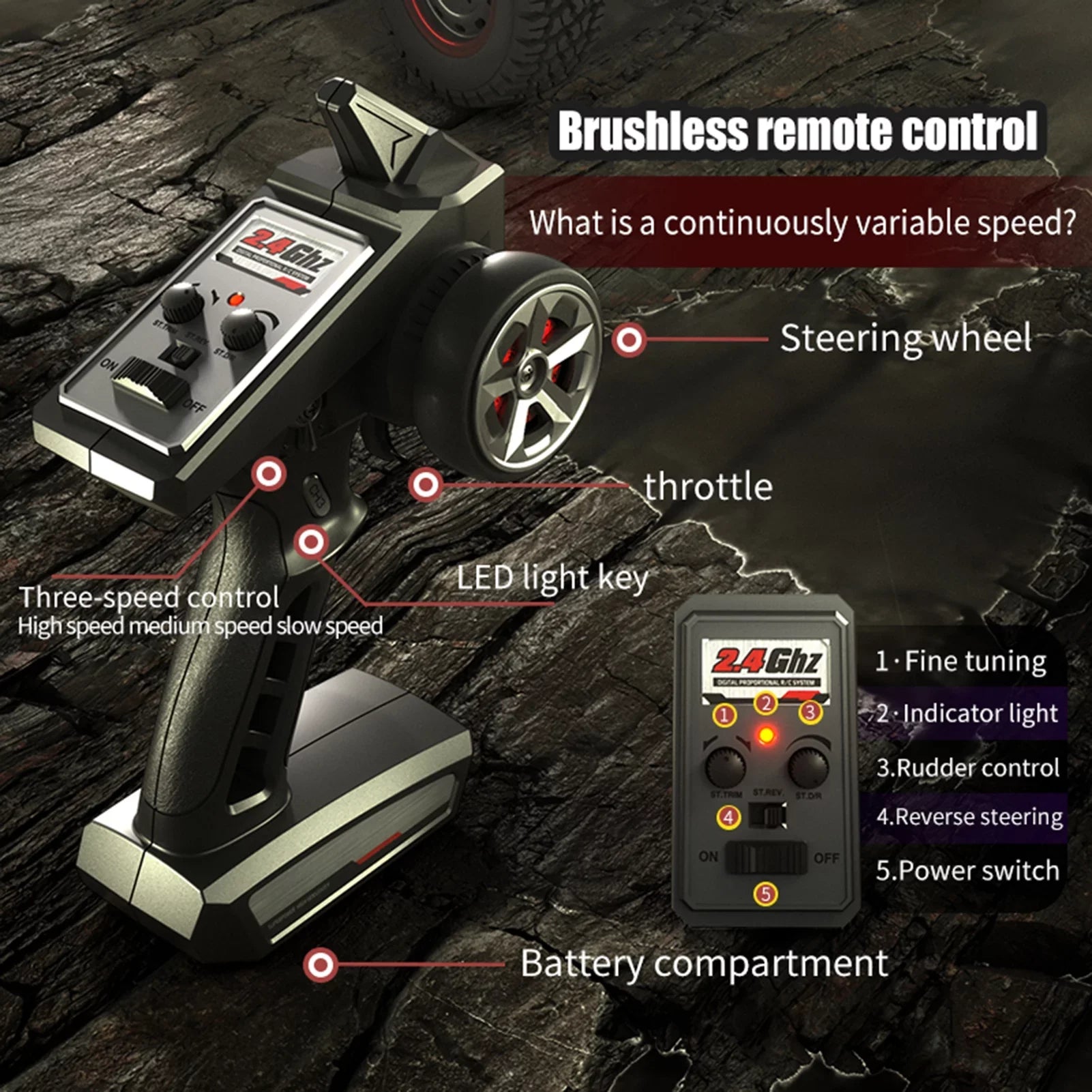 4WD 2.4GHz Pinnaco Truck Off-road Control Remote Proportional 70km/h Car Speed Brushless