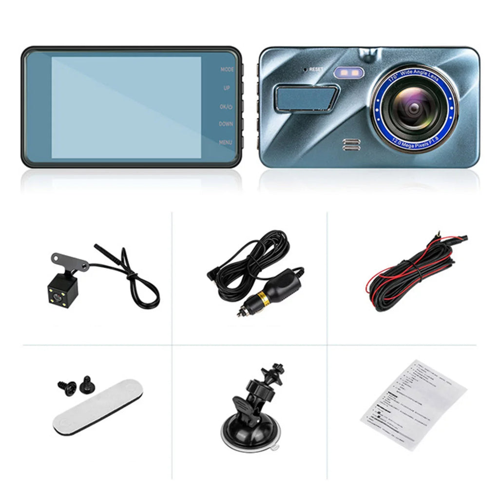 Parking 4.5" Camera Monitor&G-Sensor, Dual 70° Dash Angle,G-Sensor, iMounTEK Car Rear with Wide and Super Front Cam Dash