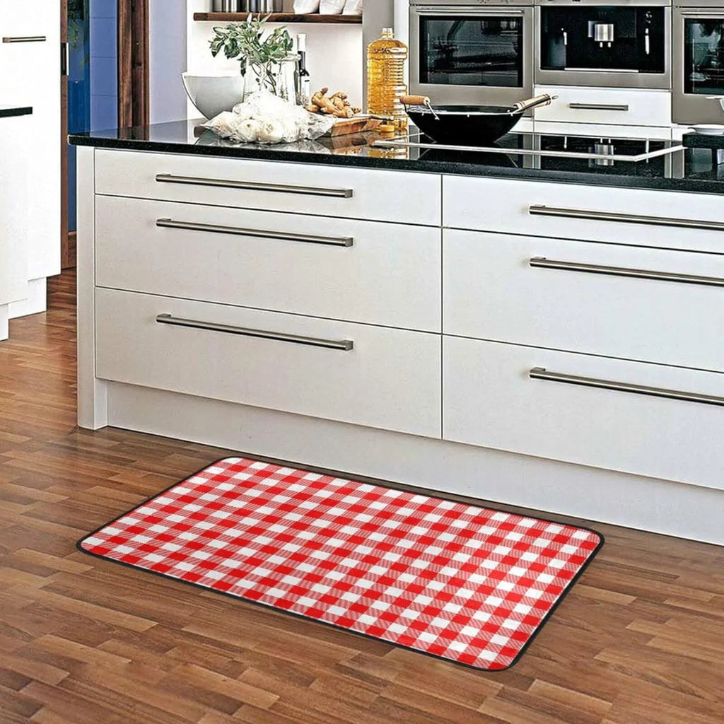 Non inch Bestwell Slip Red for Moistureproof Kitchen Anti-Fatigue Kitchen Floor and Bedroom White Mat 39 Rug Plaid Washable Rug Washroom x Sink 20 Comfort Mat Kitchen