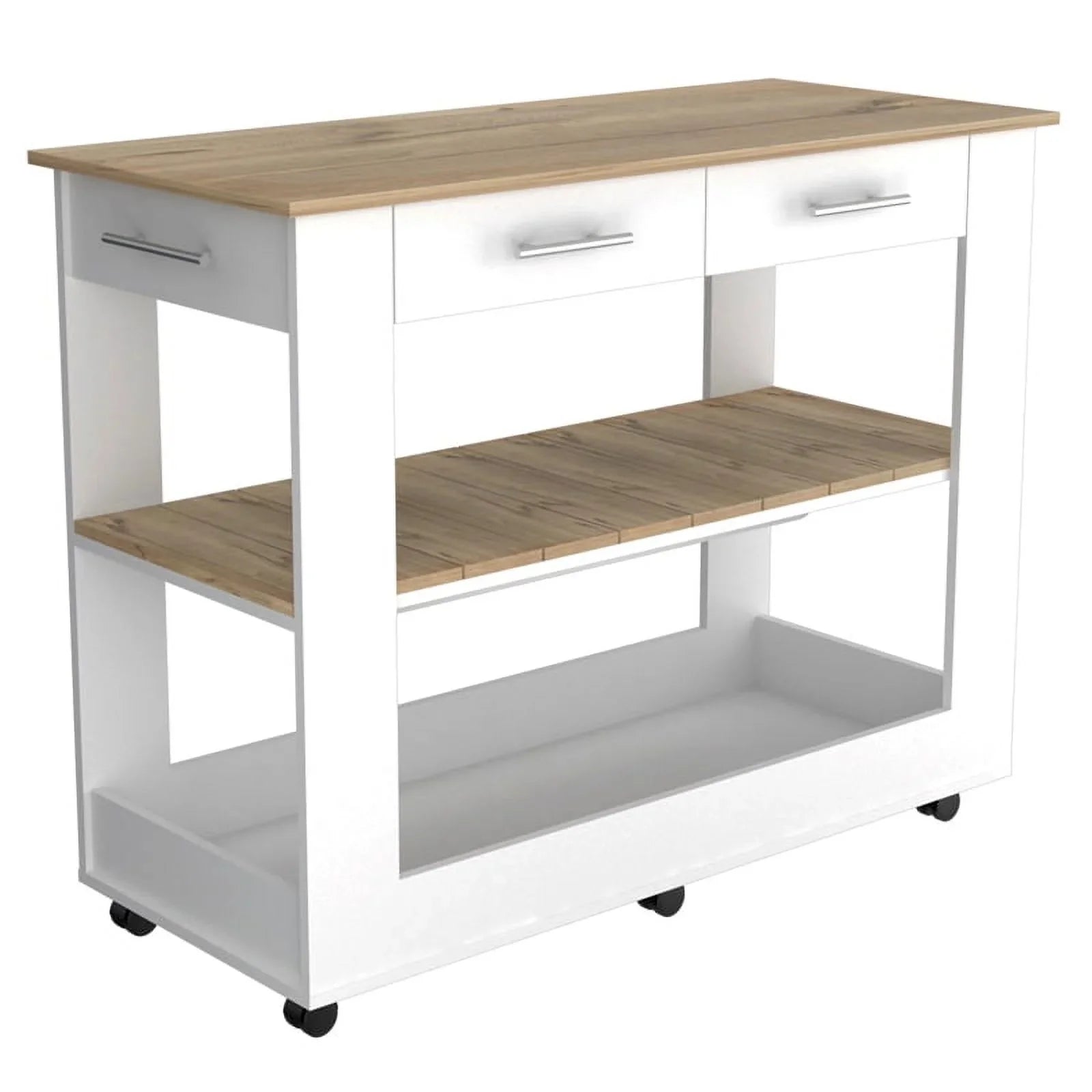 Sink 2-Piece Home Kitchen with and Square Wood Island Utility Set