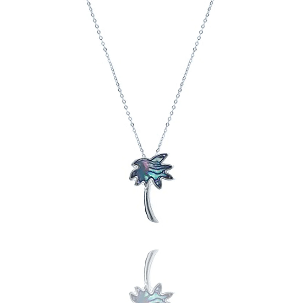 Blue Inc Pendant Teens Necklace Abalone Palm Tree Boutique Women, for Box