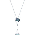 Blue Inc Pendant Teens Necklace Abalone Palm Tree Boutique Women, for Box