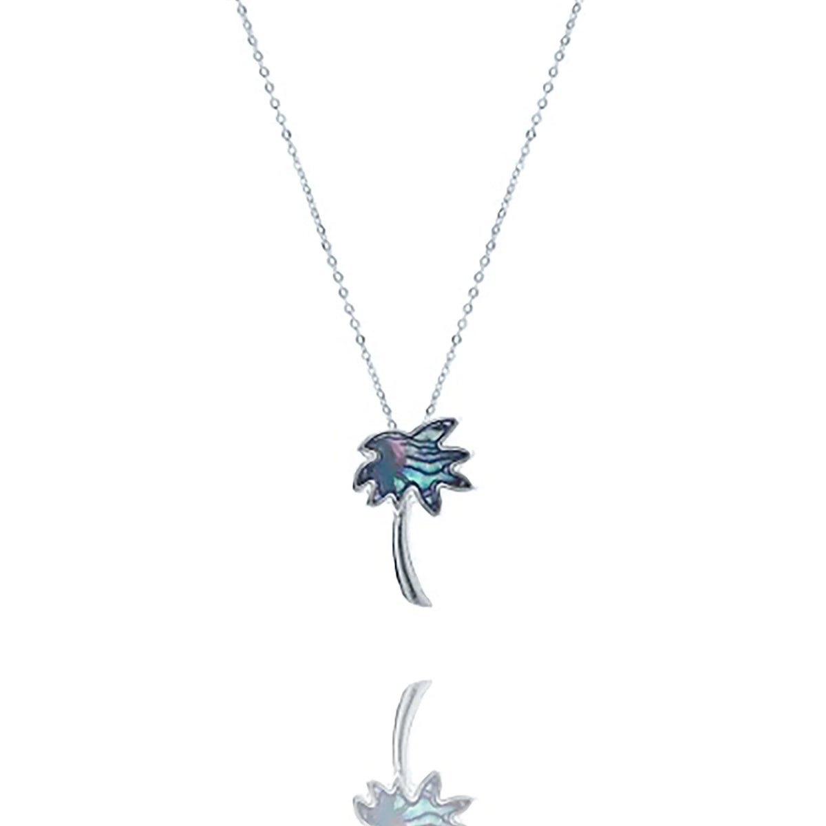 Blue Inc Pendant Teens Necklace Abalone Palm Tree Boutique Women, for Box