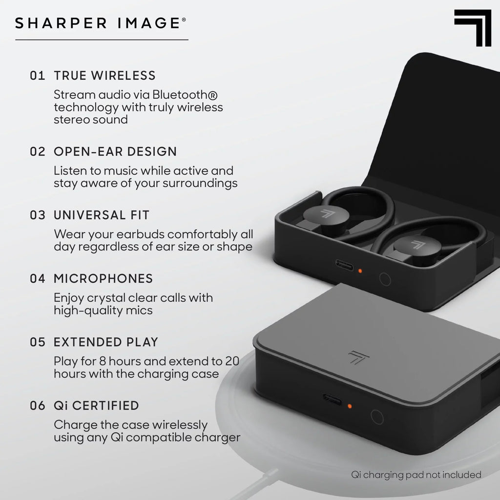 Black Wireless Qi Image® Case, Earbuds Sport Sharper Charging True Bluetooth SoundHaven® with