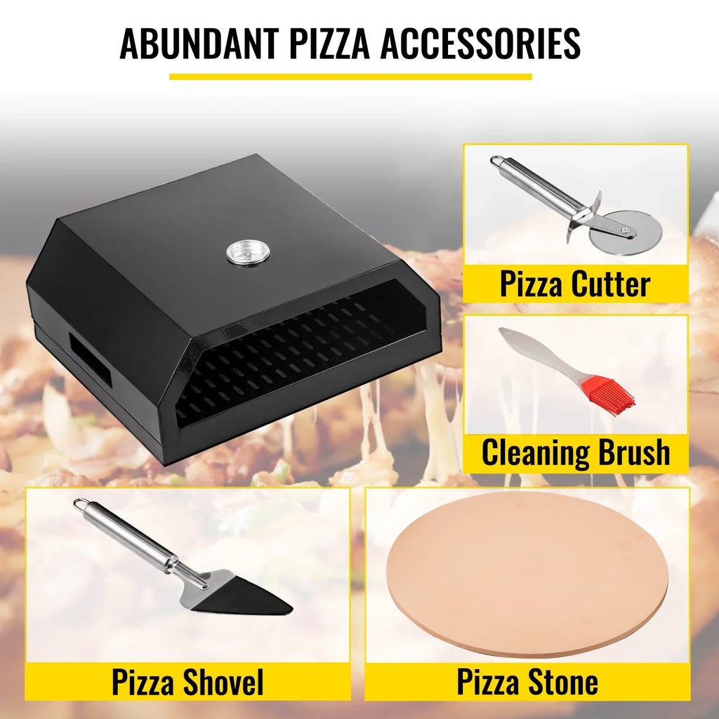 Kit Pizza of Tools Stone, Pizza 12" Including Oven, Pizza Oven Stainless Steel Pizza Shovel, with Pizza Cutter, Baking Professional Pizza Outdoor Cordierite Oven, Camp Set Pizza Thermometer