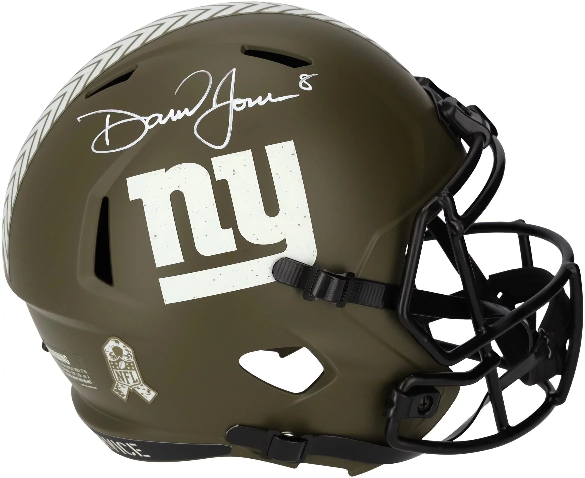 2022 Daniel Riddell Certified York Authentic Helmet Replica Salute Fanatics New Autographed - Giants Service Speed to Jones