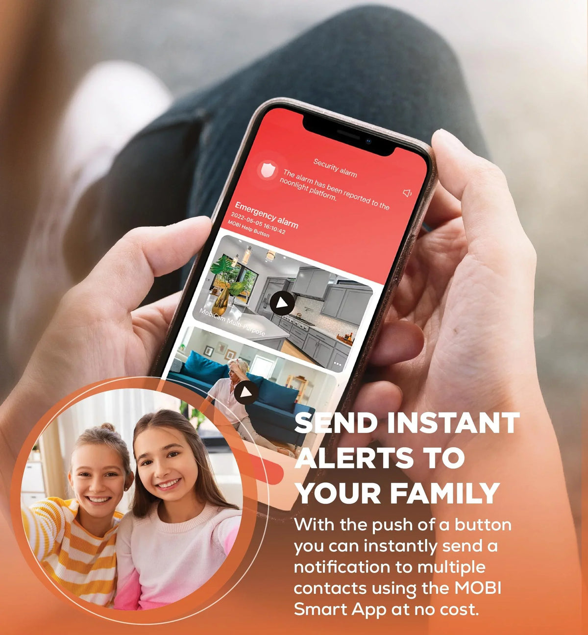 Door/Window Home Emergency With Wireless Smart and 2 iOS Connect Comes Sensor, 1 Camera Alert MOBI Life Buttons, Whole Hub, 2 Compatible Kit Premium HDX Android Safety With – SOS 1