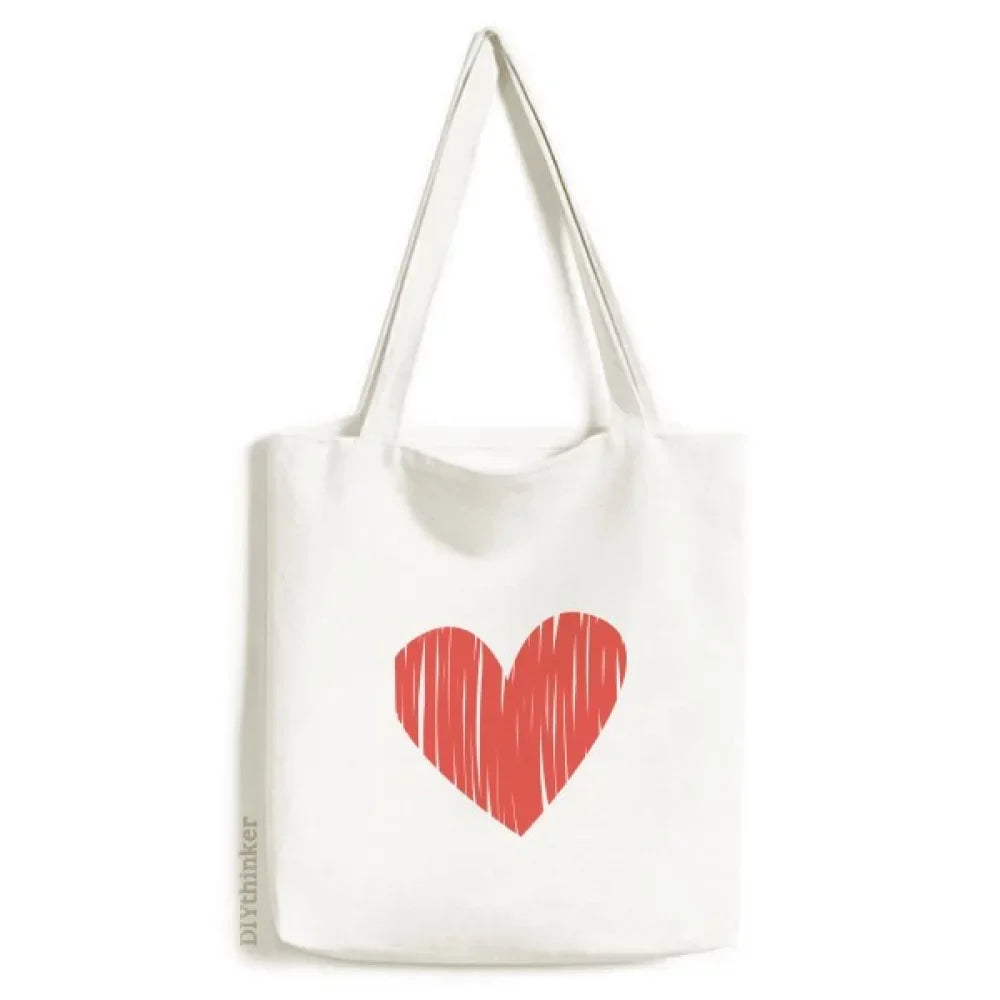 Tote Valentine's Graffiti Day Satchel Bag Handbag Canvas Heart Shopping Casual
