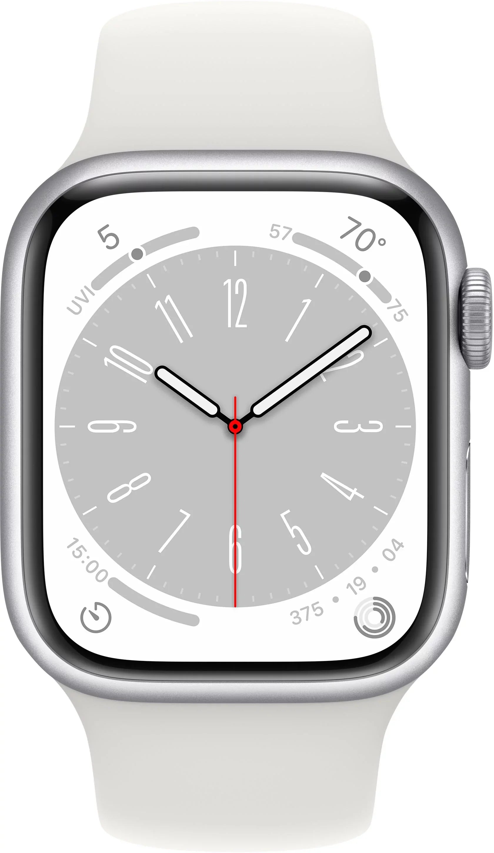 8 41mm 8 Cell Silver Restored White Sport Band (Refurbished) Steel Series Stainless MNV73LL/A Apple Watch Gen