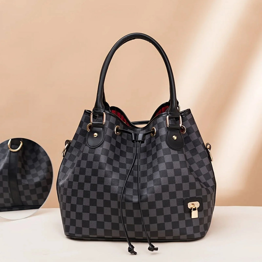 Drawstring Crossbody Handbag Bucket PU Bag Bag Vintage Purse moocr Leather Casual