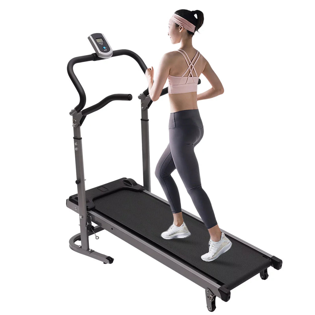 Incline (Black) Foldable LED ZhdnBhnos with Walking Treadmill Monitor 264.55lbs Home Machine Compact Running Gym