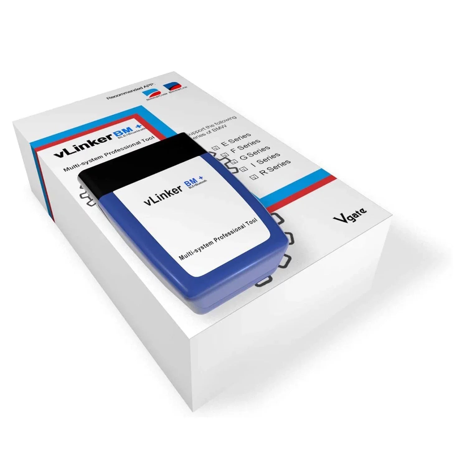 Scanner Bluetooth + Diagnostic in Works with for Tool vLinker Vgate BimmerCode, Android & OBD2 Features Unlock iPhone /Mini, Hidden Car