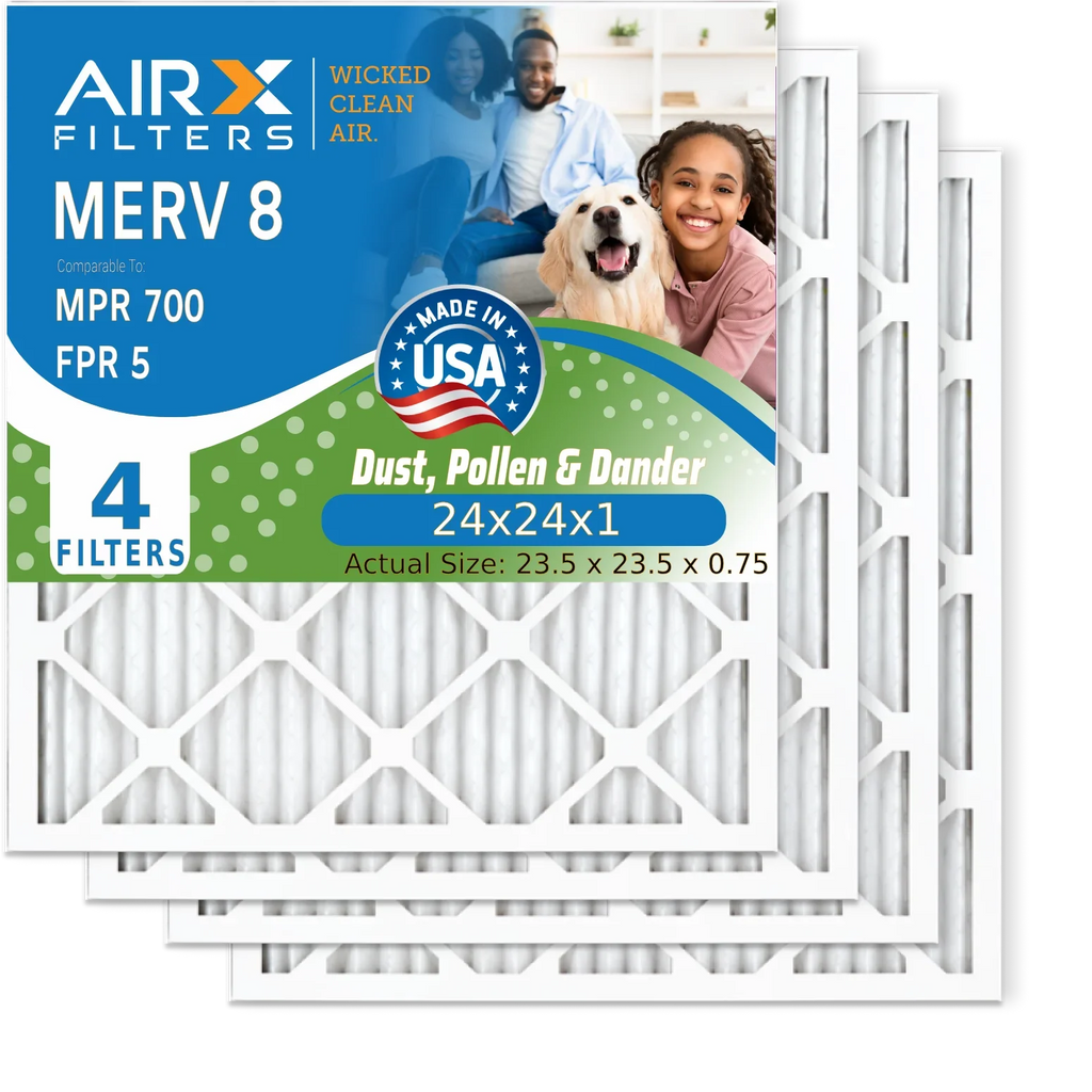 MPR 24x24x1 Air 24x24x1 Filter Electrostatic by 5 & Pack FPR Air MERV Filters USA 700 HVAC AC WICKED AIRX Filter Comparable to CLEAN FILTERS Pleated 4 8 Made Conditioner AIR. Furnace Premium