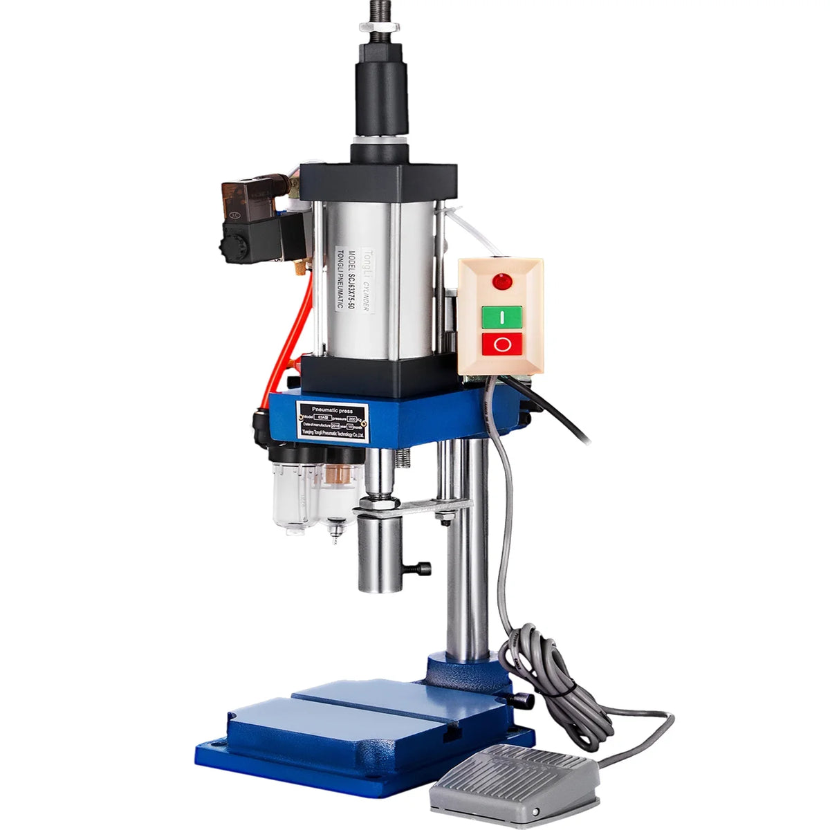 Pneumatic Machine Mpa Stroke Operation Pressure, Press 0.4-0.7 440LB/200KG Punch Punching VEVOR AC,Cylinder Press Pneumatic Machine Press Desktop 110V Pressure