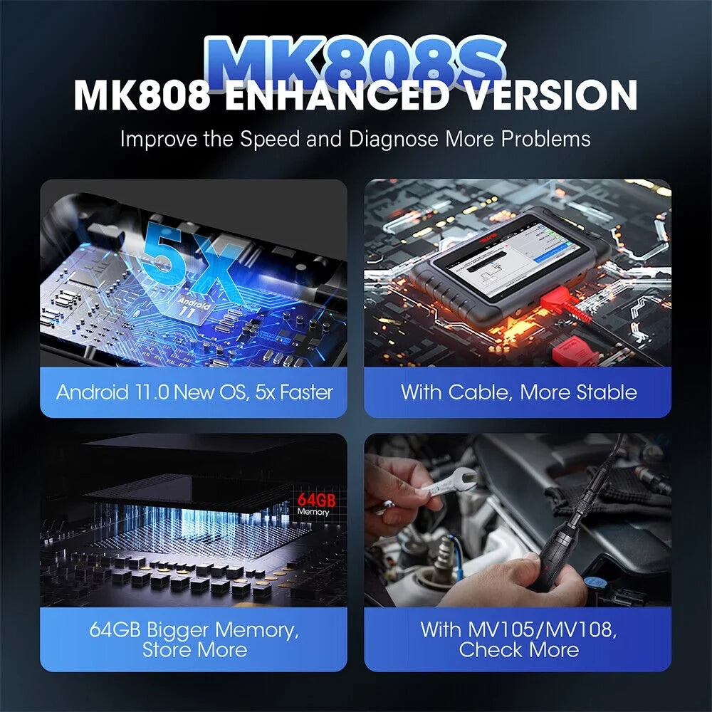 MK808S Diagnostic Diagnosis, Autoauth Test, of MX808 Scanner Service, 28+ Updated All MaxiCheck MaxiCOM Reader Autel OBD2 System Active MK808 Car Code