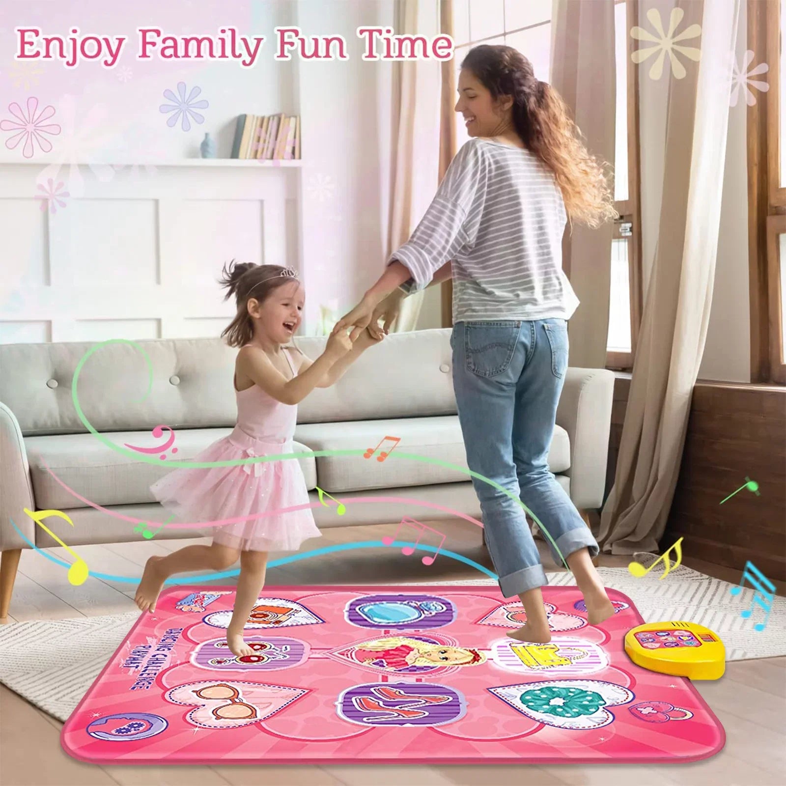 with 4 Dance Dance Kids Musical 5 7 Play with Christmas 3 Toys Lights, Year 9 Gift 5 6 Toy Old for Mat, Birthday Electronic Dance Girls 8 Game Modes, Mats for Game 10 Pink Pad Gifts