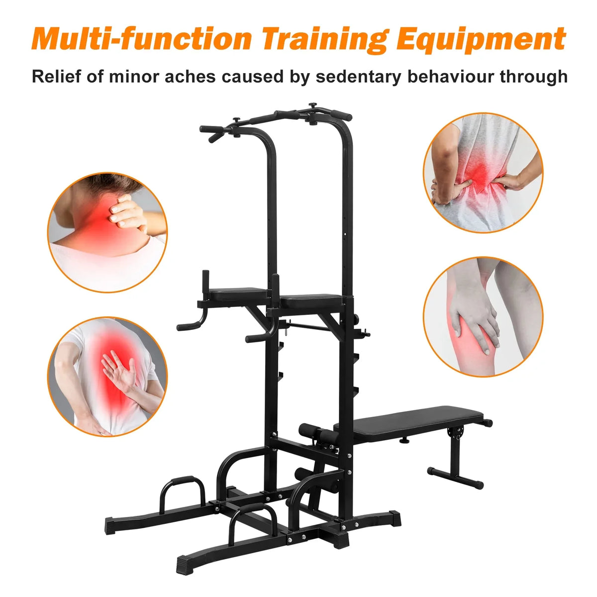 Adjustable GIKPAL Bench Equipment Height Gym Office Station Fitness Tower Power Bar Pull with Home Duty for Stand Training Dip Heavy Up Multi-Function