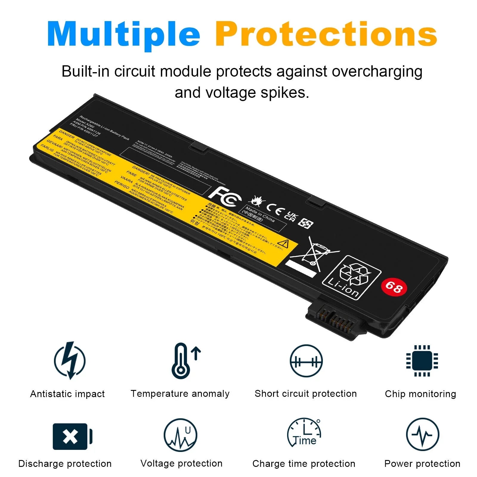 T450 X250 Lenovo ThinkPad For X240 X260 T440 T460 24Wh Battery 68+