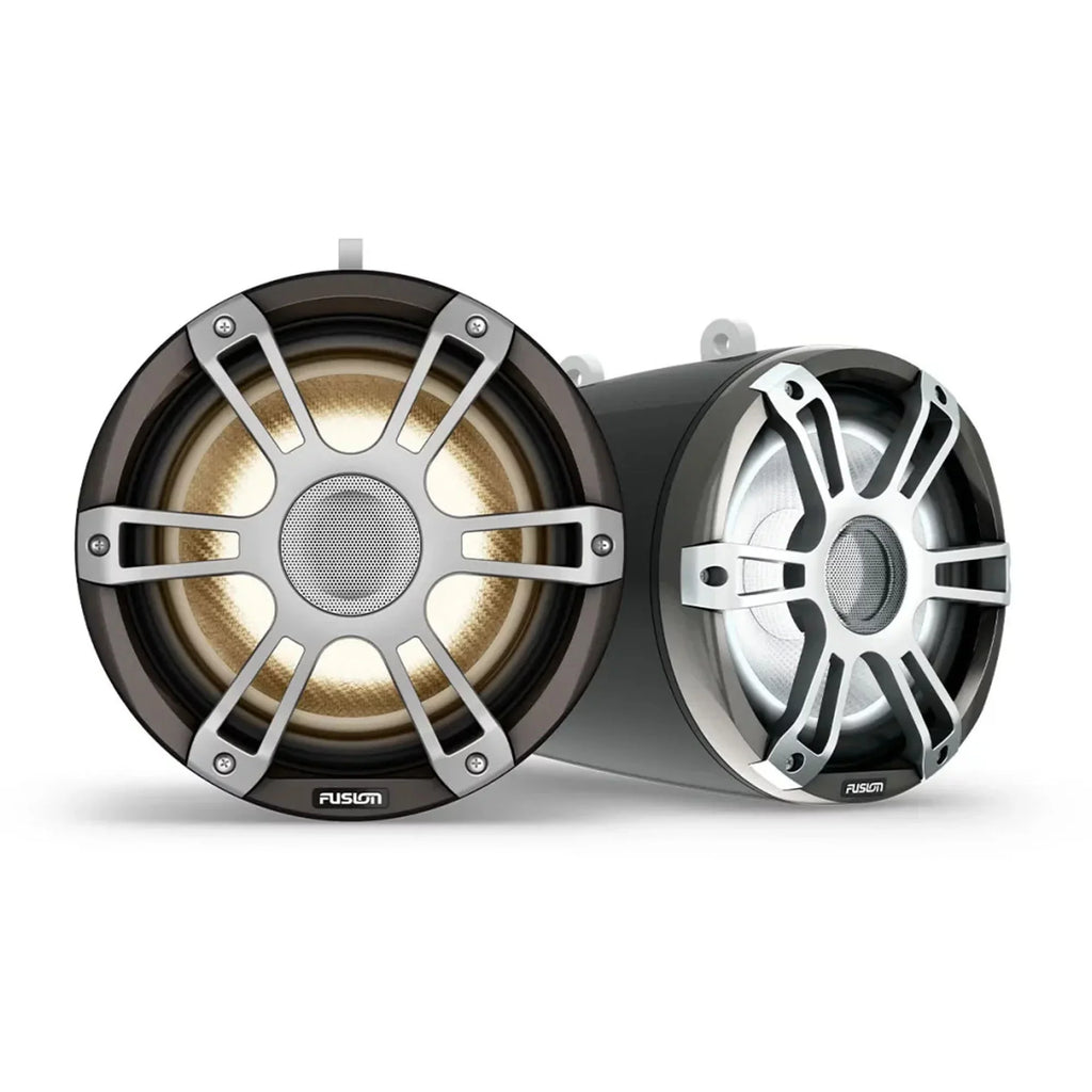Fits 1.31"-2.5" Universal Fusion Mount Sports Brackets, Speakers - with Bars Grille Gray Tower Pair, -FLT883SPG Fixed 8.8"