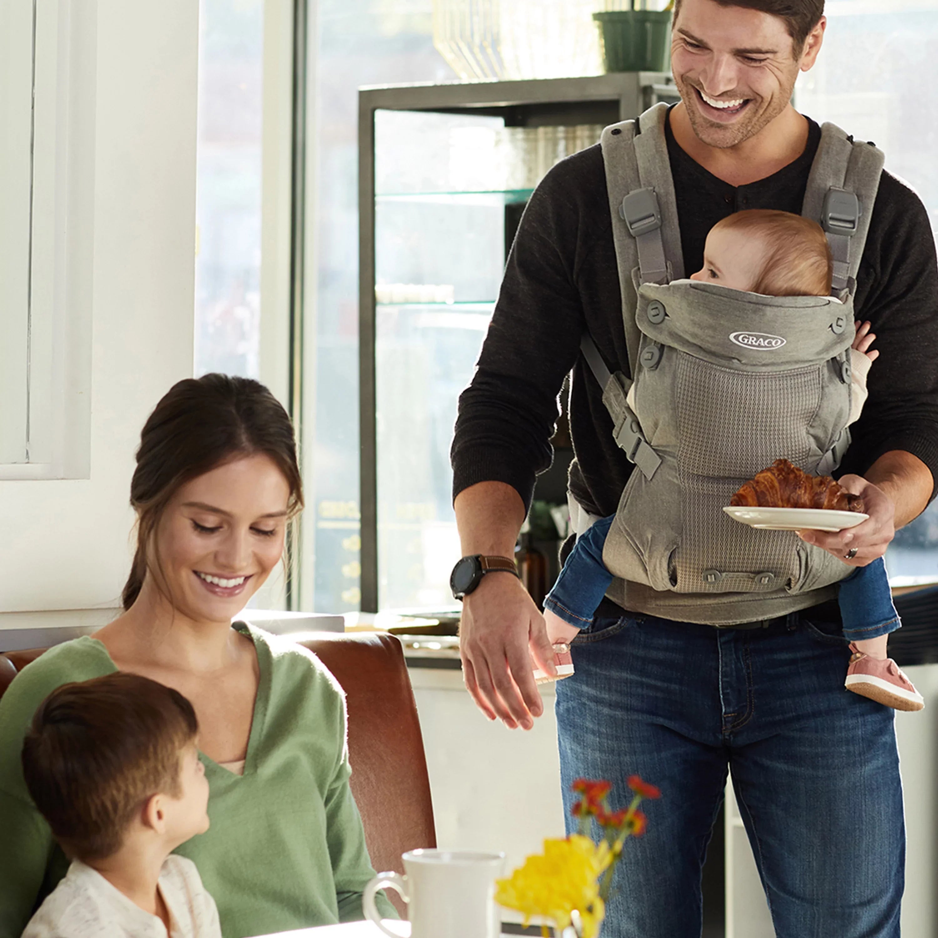 Mineral Me Baby 4-in-1 Gray Carrier, Cradle Graco