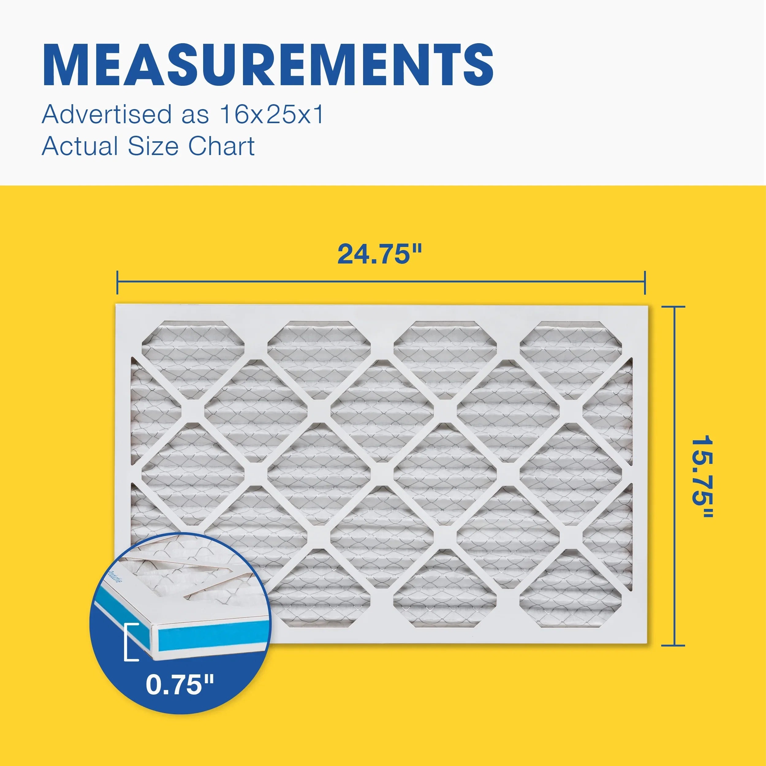 16x25x1, 4, Pleated Aerostar Filter, 13, Box Air 16x25x1 of