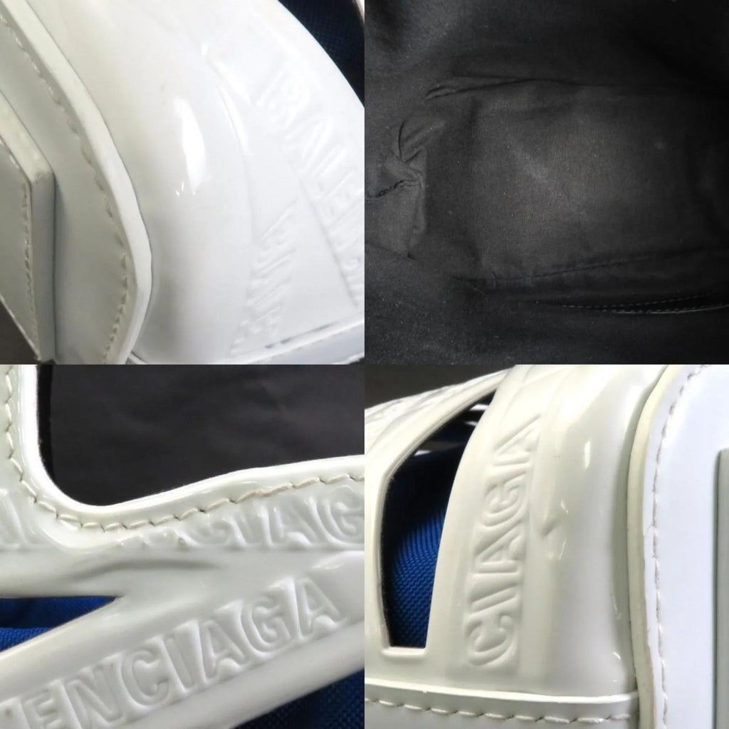 handbag BALENCIAGA white (Good) Balenciaga leather bag ladies Pre-Owned diagonal patent 630708 shoulder
