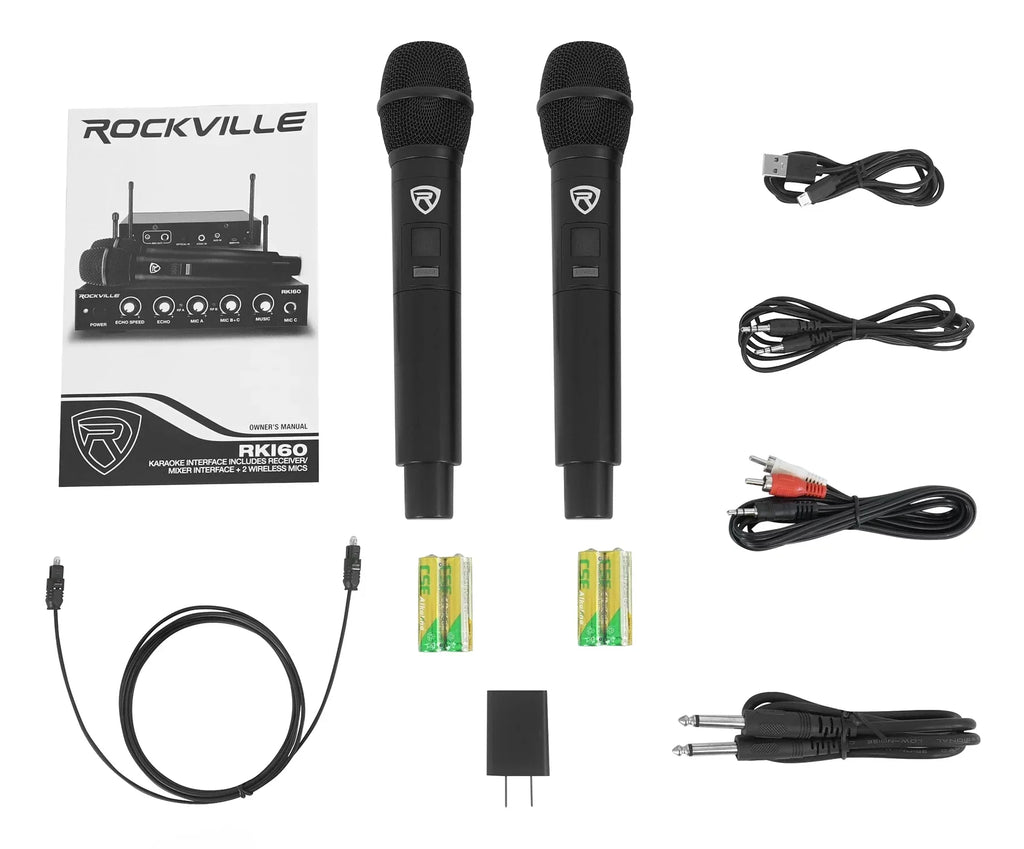 Karaoke Microphone System ipad/iphone/Android/Laptop/TV Dual Rockville 4 RKI60