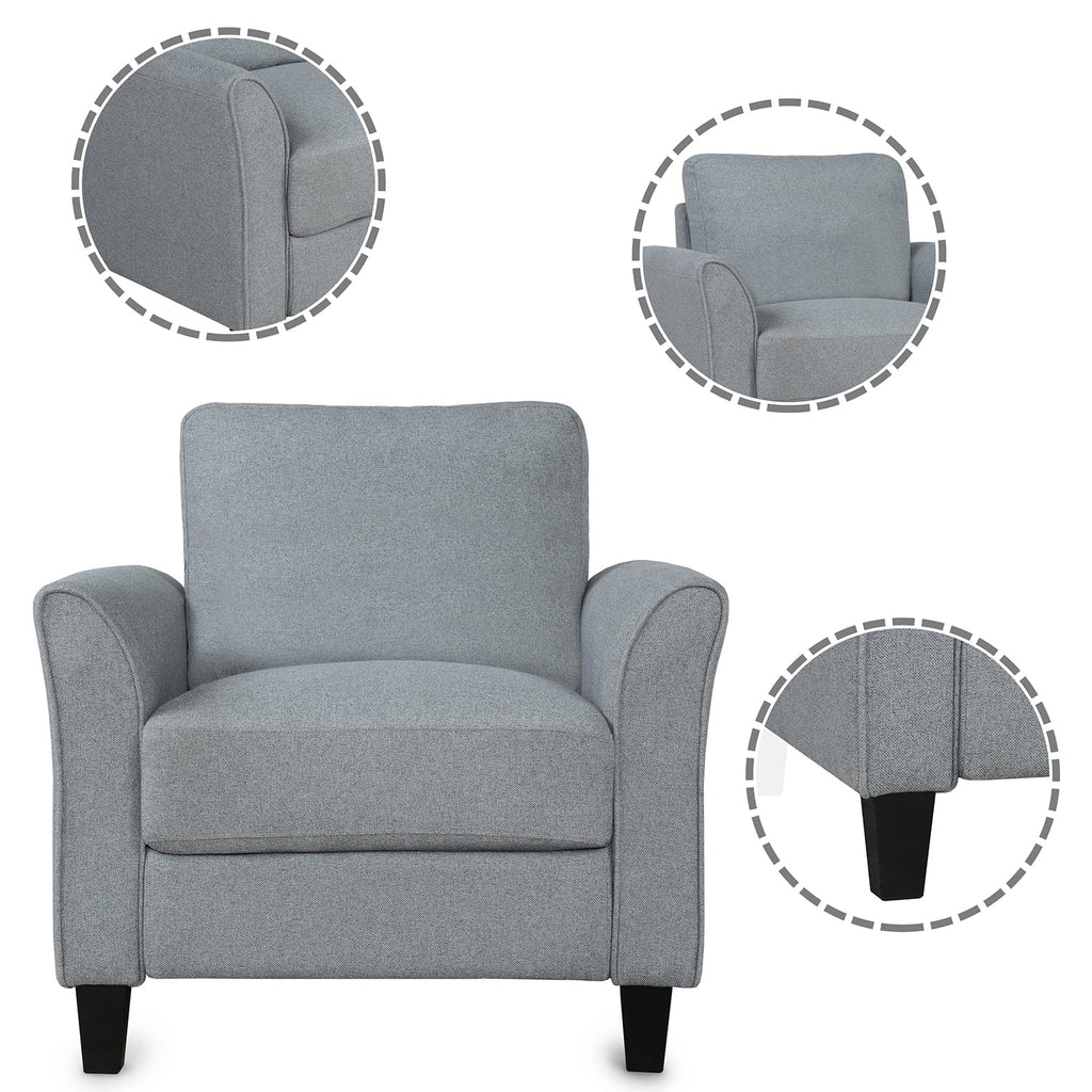 Living Room and Furniture Sofa (Gray) Anself chair 3-seat