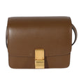 Smooth Celine Small Brown Pre-Owned Box Leather Bag