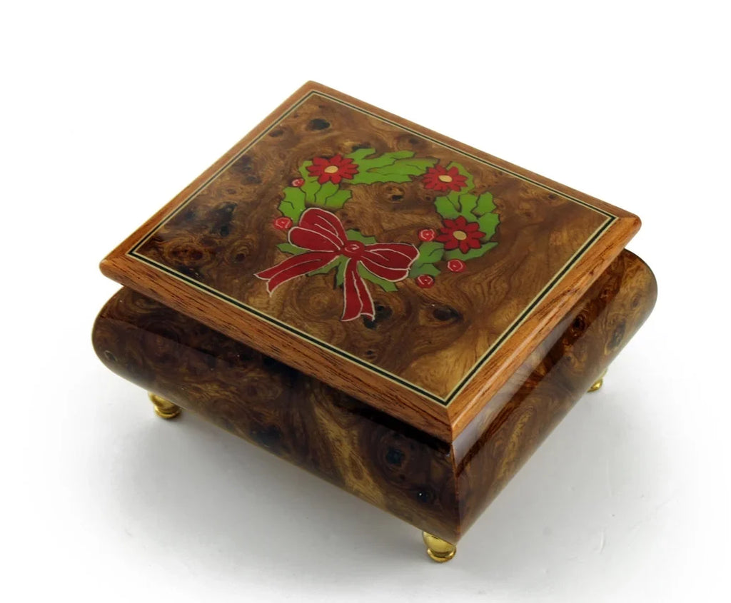 '- .0 Handcrafted with of Box Music Note Night Christmas Sorrento Christmas a Wreath 18 Wood Holy Inlay Theme
