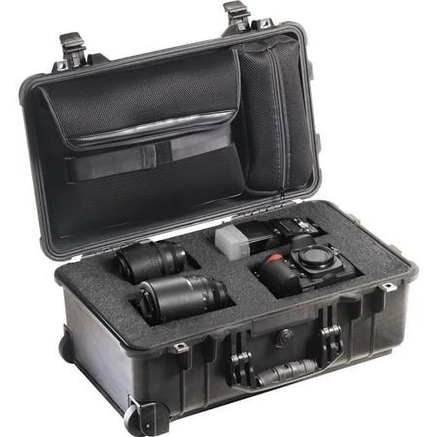 & Foam - with Wheels On Case Laptop Charcoal Laptop Sleeve Overnight Black Watertight Insert, Carry Hard 1510LFC
